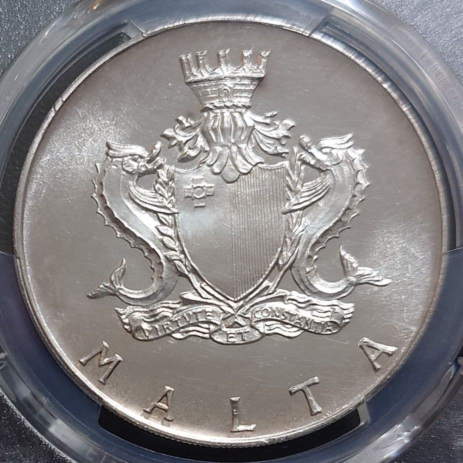 1973年 マルタ銀貨 2ポンド銀貨 SV987 大型銀貨 PCGS MS65