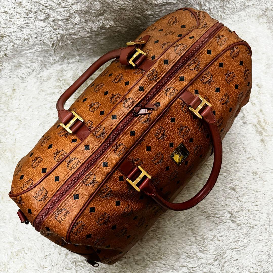 MCMボストンバッグレザー2wayトラベルバッグヴィセトス容量