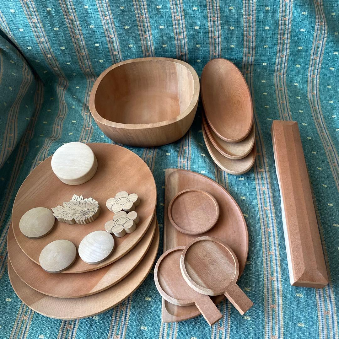 おかぁ　鎌倉彫用木地材19点セット