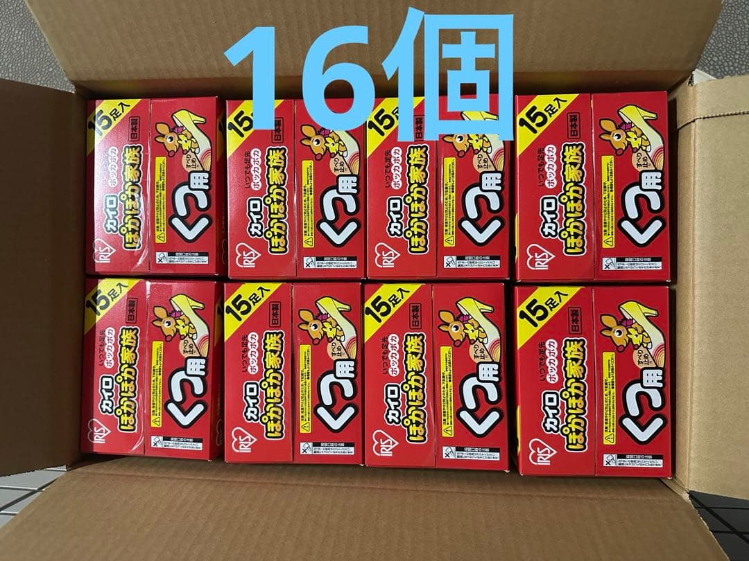 アイリスオーヤマ 使い捨てカイロ くつ用 貼れない 15足日本製 ぽかぽか家族