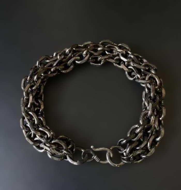 超重厚 US メキシコ トリプル あずき チェーン ブレスレット ヴィンテージ