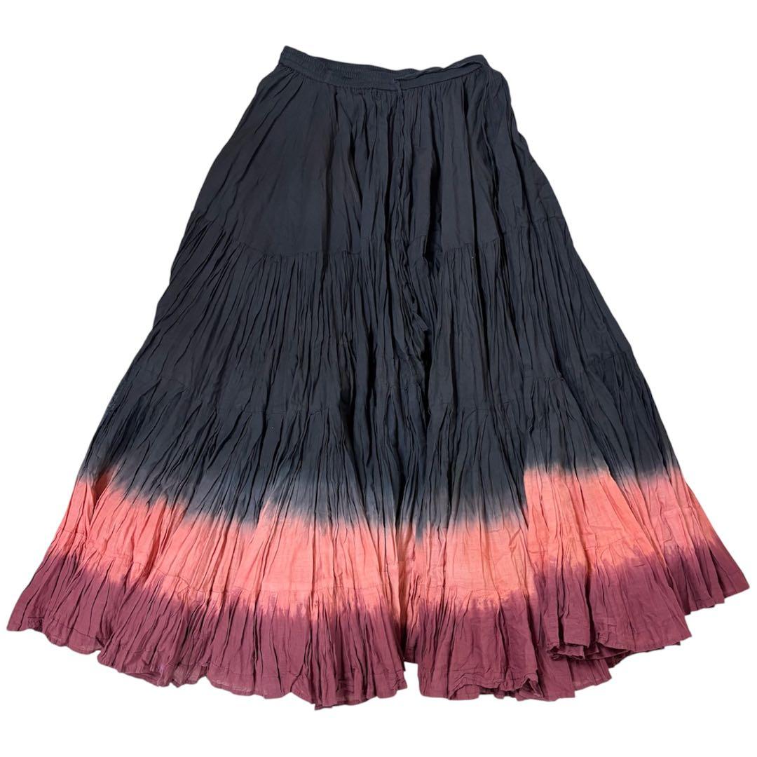 ★値下げ ベリーダンス ジプシー 25ヤードスカート 黒×赤 グラデーション