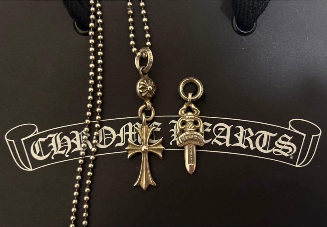 クロムハーツ 1ボールタイニーchクロスチャーム&ダガーチャーム#5 お得セット タイニーCHクロスチャーム＆ダガーチャーム#5＆ロールチェーン16インチ