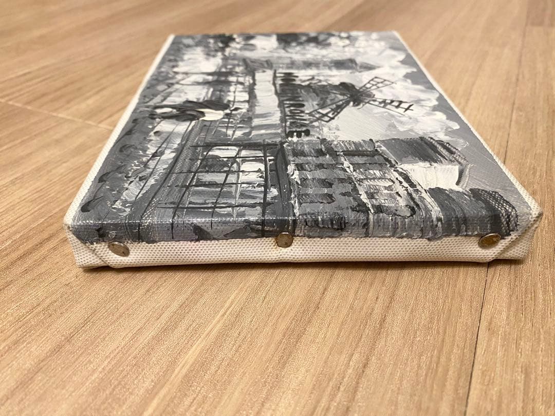 Paris】ムーラン・ルージュ モノクロ風景画 油彩画 風車 - メルカリ