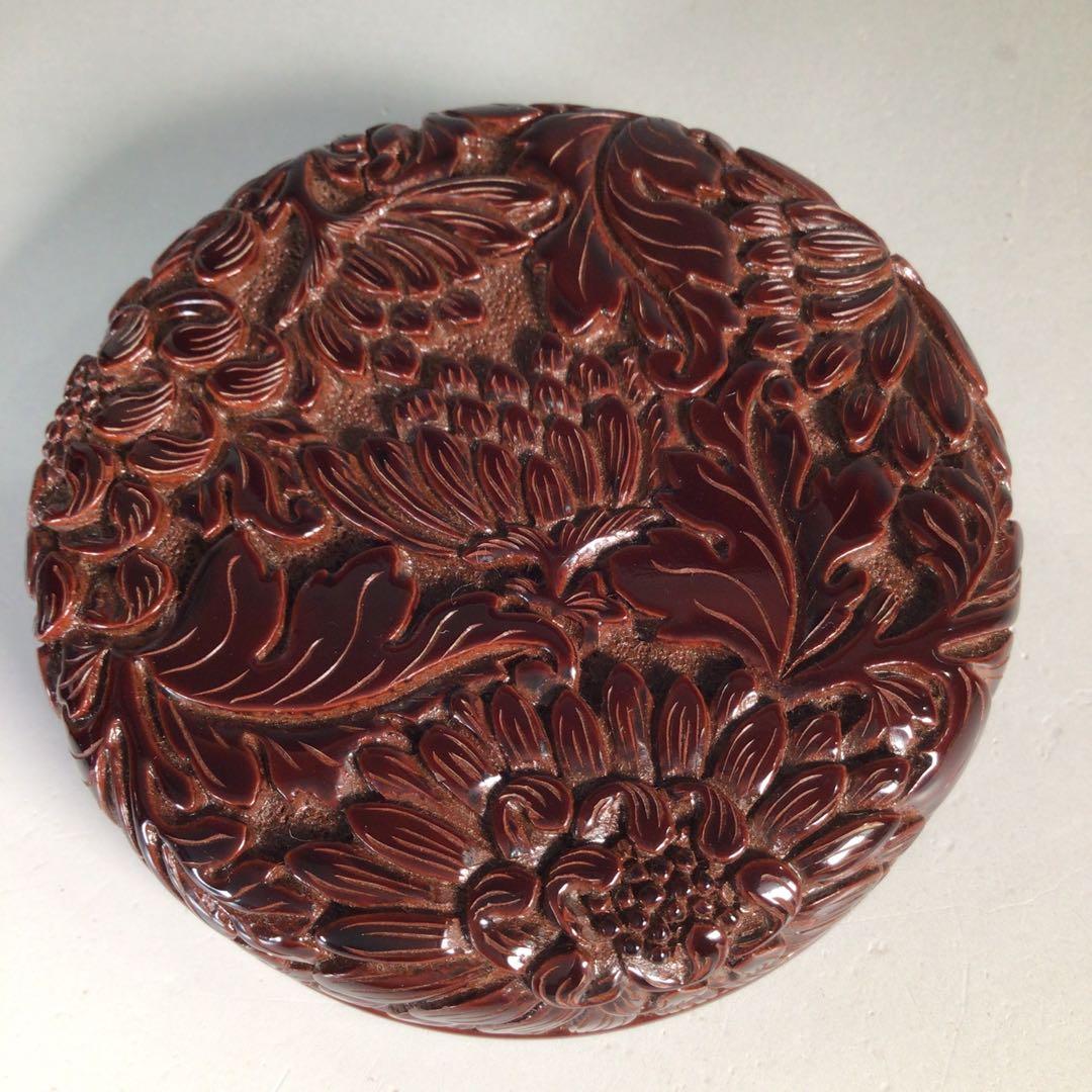 N909 棗 『高橋連峰作』『村上堆朱』『朱溜塗』『平棗』 共箱