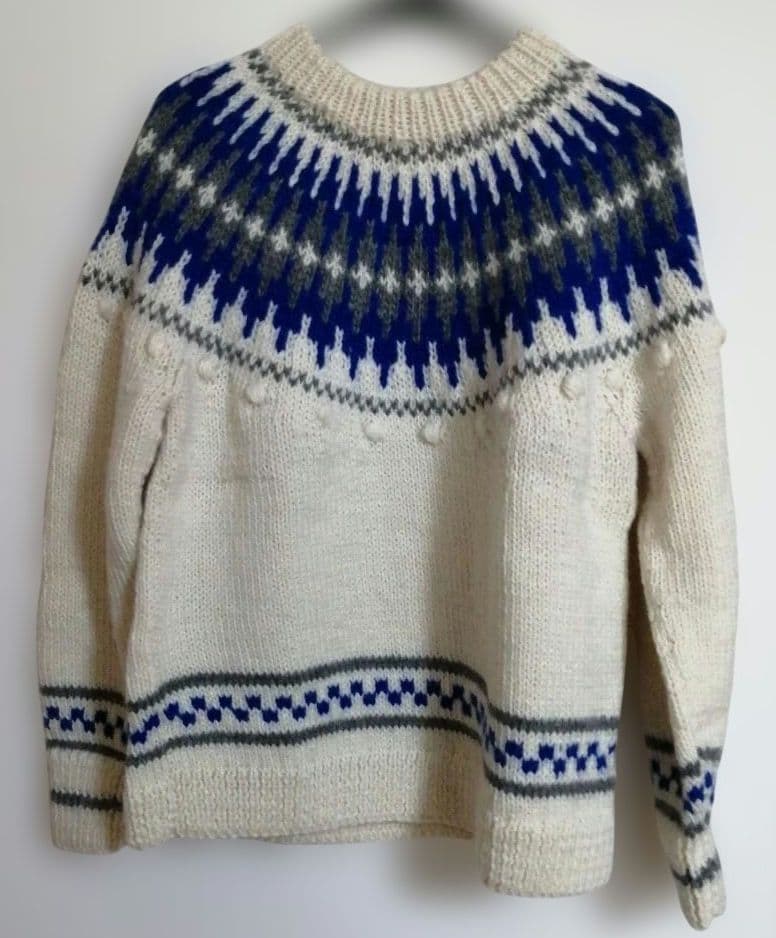 PAR ICI ネパール手編み 求心ジャカードポップコーンプルオーバー