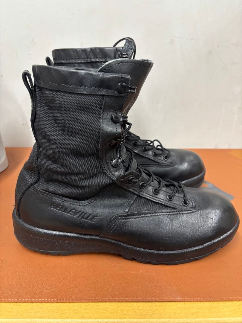 ミリタリーブーツ ブラック レザー
