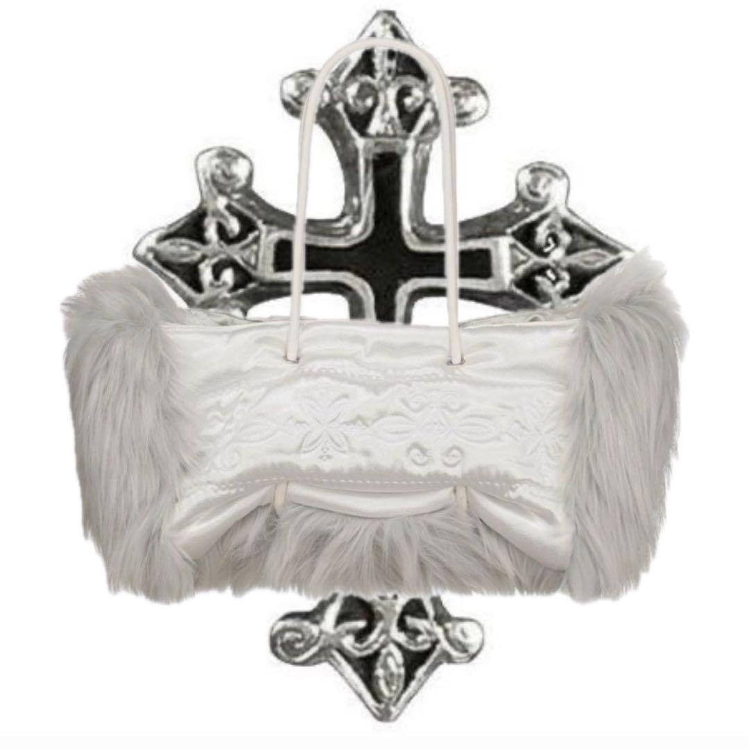 SCULPTOR Fluffy Slouchy Satin Bag ホワイト