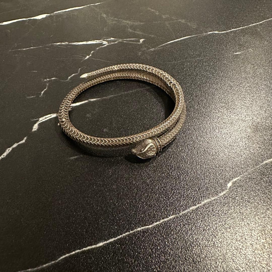 【希少】GUCCIグッチスネーク ブレスレット ガーデン シルバー ミケーレヘビ