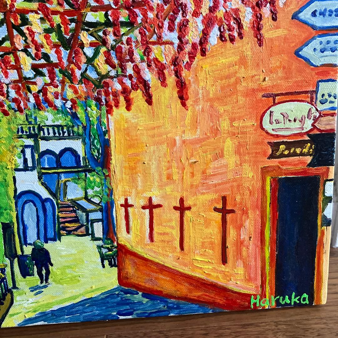 絵画 油絵 F6 キャンバス 坂道 - メルカリ