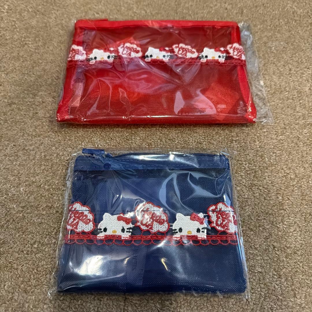 近沢レース　アローズ　ハローキティ　メッシュポーチ2枚セット ハローキティ×ユナイテッドアローズ×近沢レースメッシュポーチ2個