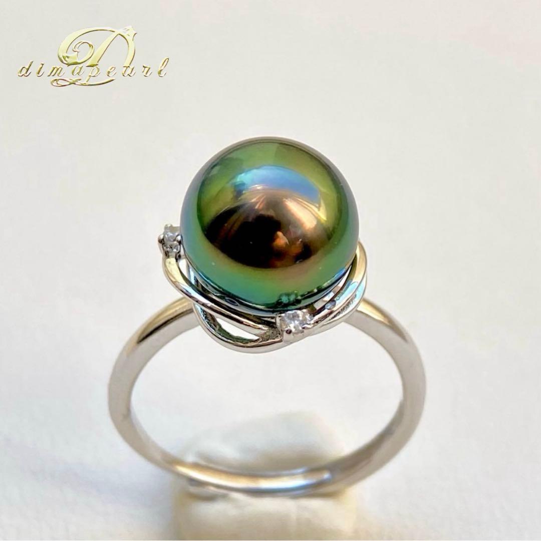 本真珠南洋黒蝶真珠ピーコックグリーン無調9.9㍉s925リングY1046 楽天市場】真珠 リング パール BlackLip花珠・ピーコックグリーン