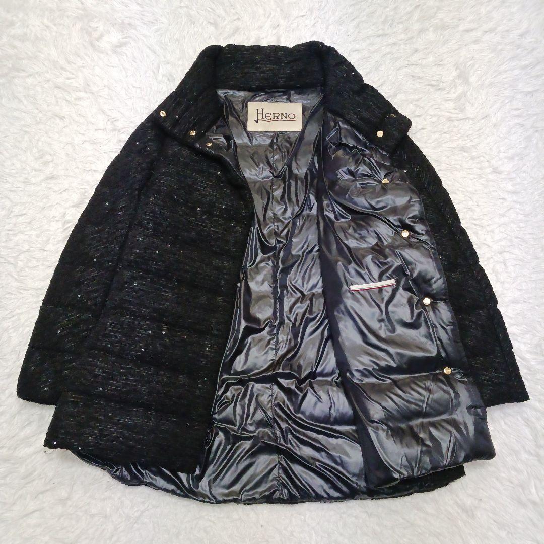 ✨美品✨HERNO　スパンコール　ハイネック　ジャガードダウンジャケット 46