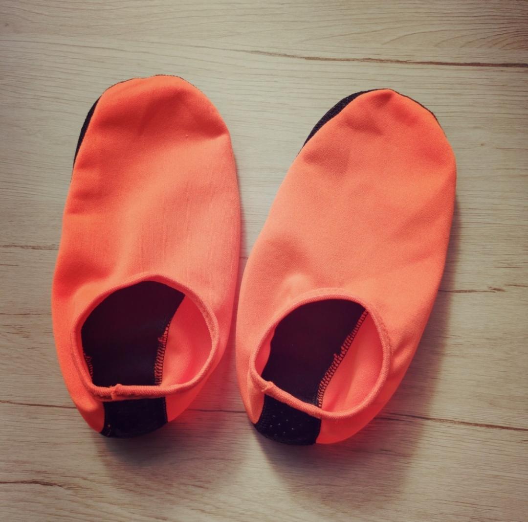 のんのん@プロフ必読 7.22発送様☆マリンシューズ オレンジL グリーン