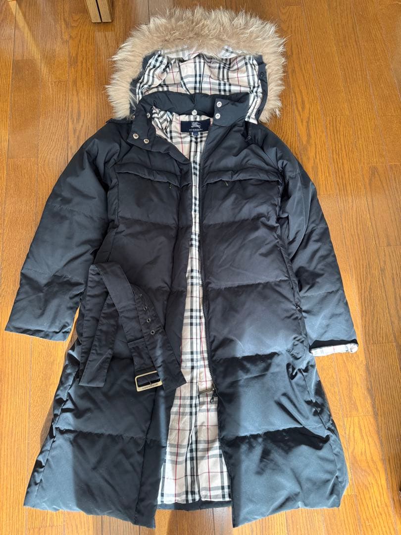 BURBERRY バーバリーロングダウンジャケット 150A ブラック　Sサイズ