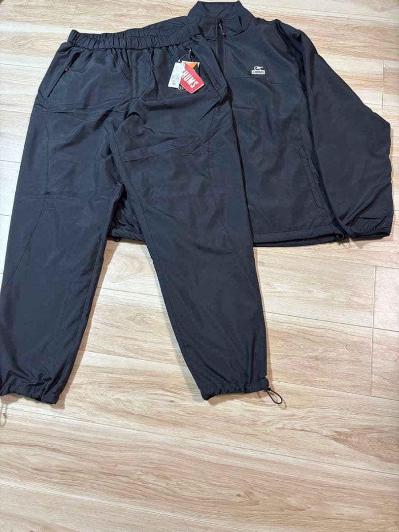 美品　チャムス　ナイロン　セットアップ　裏フリース　ブラック　黒　サイズL