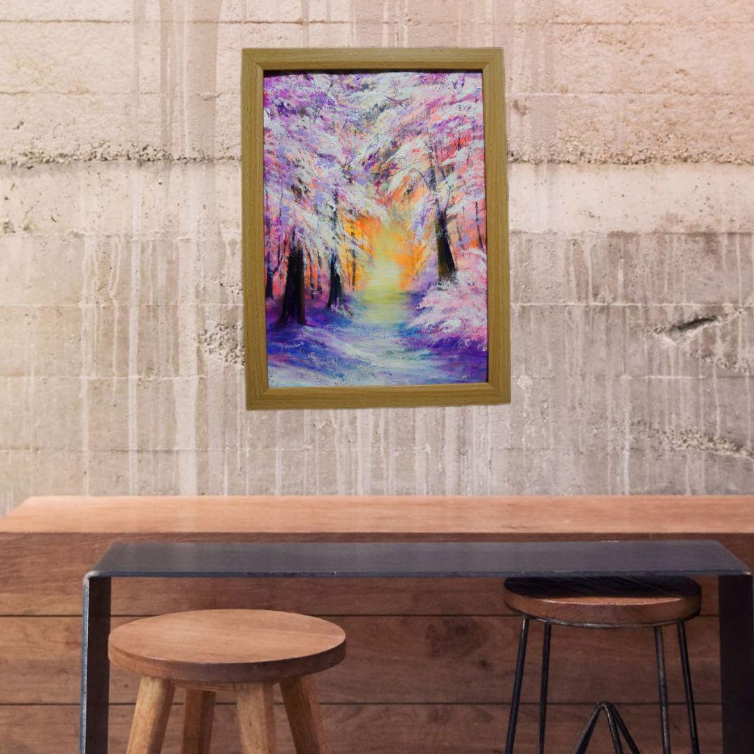 油絵 絵画 【冬の朝日】 - メルカリ