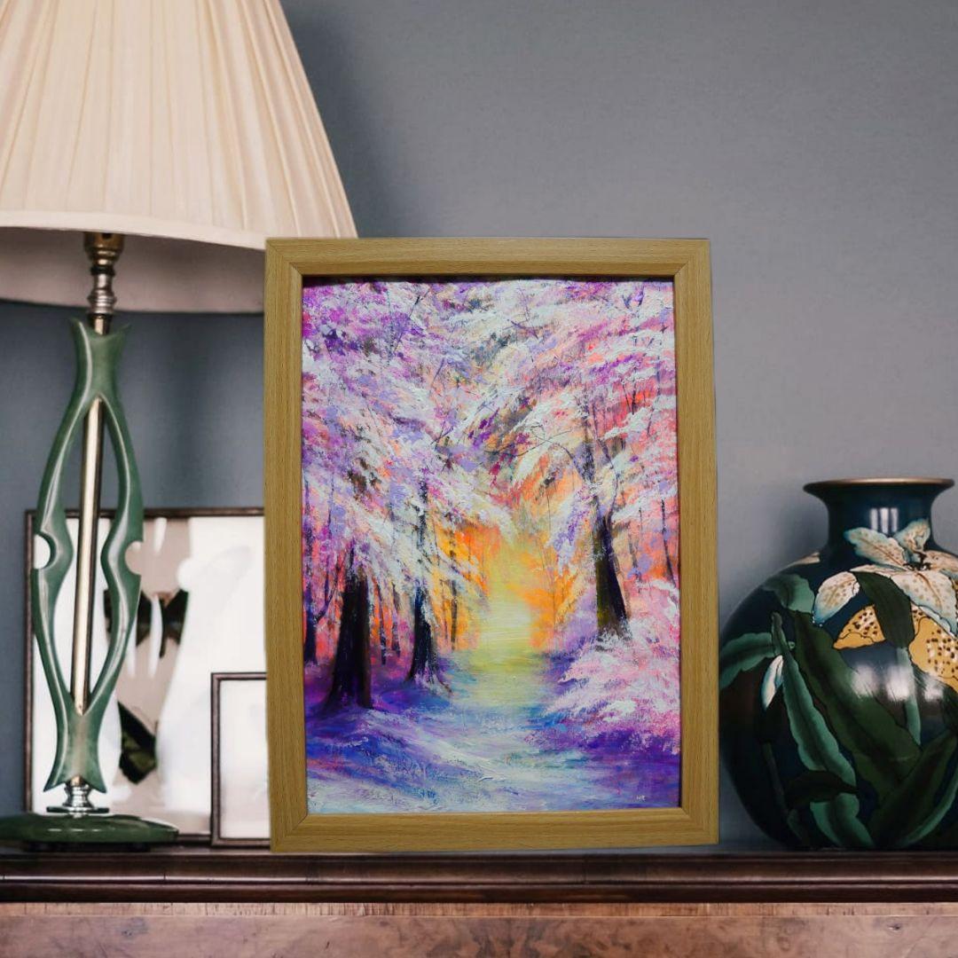 油絵 絵画 【冬の朝日】 - メルカリ