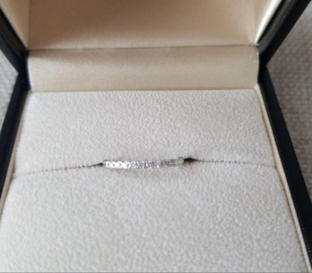 ハーフエタニティリング　9号　ダイヤモンド アン クール ピュール〕Pt950 ダイヤモンド ハーフエタニティリング（6