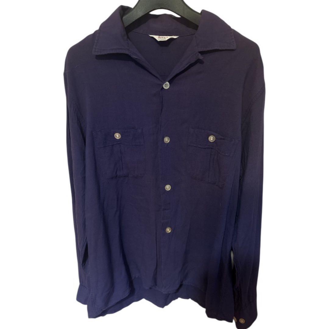 だ*子様 60s vintage b.v.d ナス紺　フェード　シャツ　ネイビー