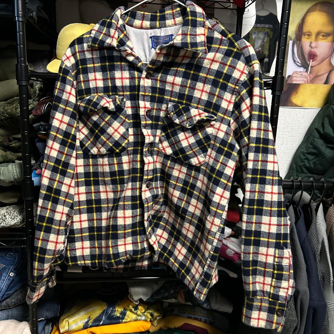 ヤ*ダ様 50s Pendleton 開襟 ネルシャツ ウールシャツ ボードシャ