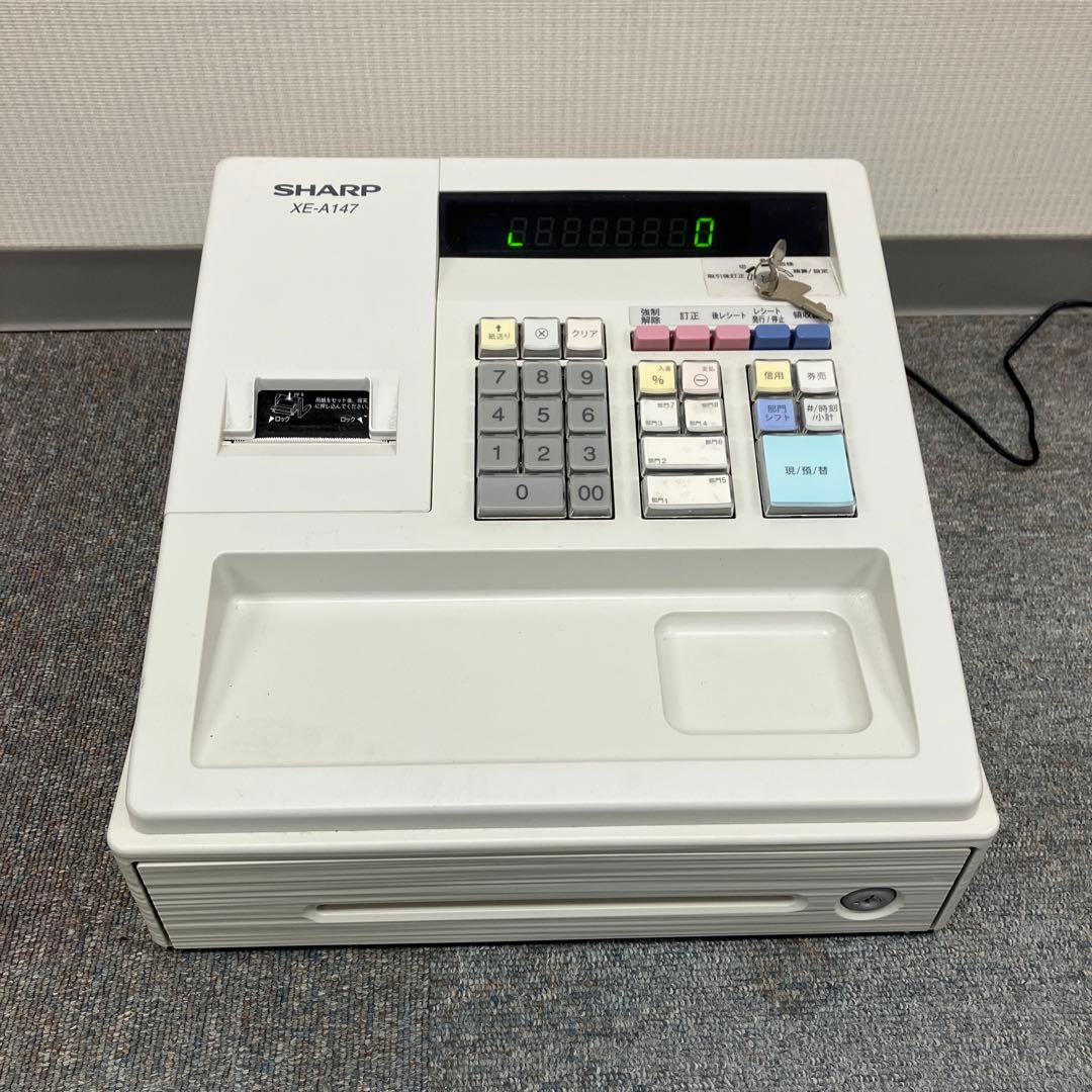 中古シャープ 電子レジスタ ー8部門XE-A147-W ホワイト - メルカリ