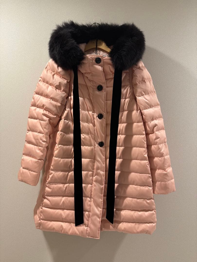 miu miu リアルファーダウンコート ピンク36