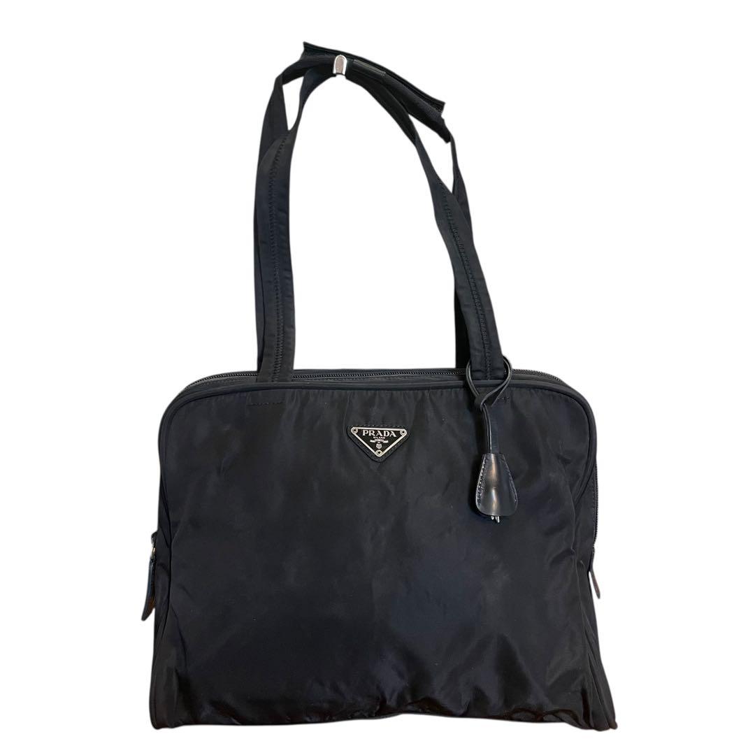 PRADA 三角ロゴ 南京錠付き トートバッグ ナイロン
