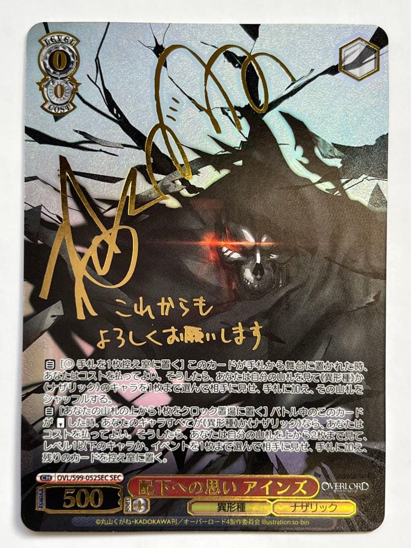 ヴァイスシュヴァルツ 配下への思い アインズ SEC サイン オーバーロード