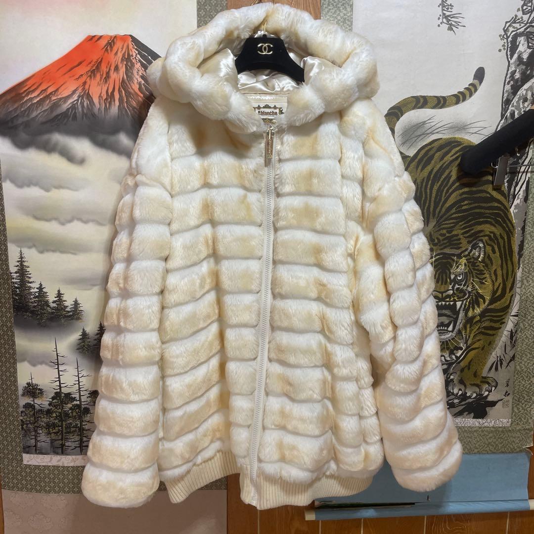 Ablanche アバランチ　ファージャケット 3XL Ablanche アバランチ フード付き リバーシブル フェイクファー