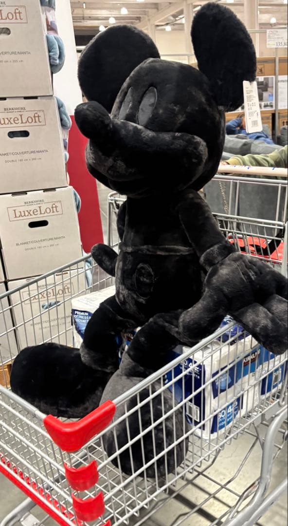 黒いミッキーマウスぬいぐるみ 100cm コストコ - メルカリ