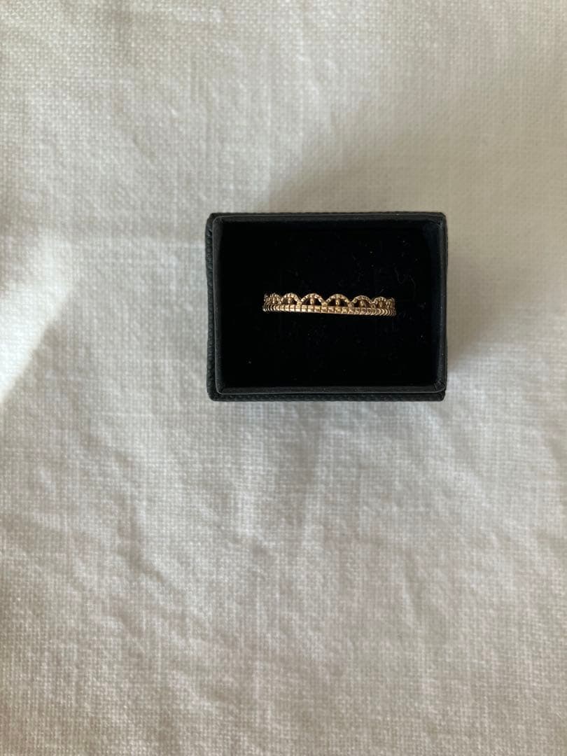 ete K10 ピンキーリング 5号 ゴールド 華奢リング レース風　エテ