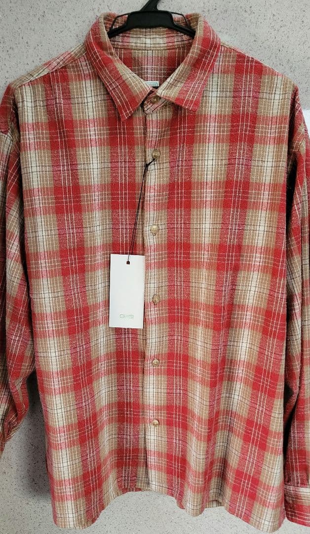 トップス A.PRESSE VINTAGE COTTON CHECK SHIRT