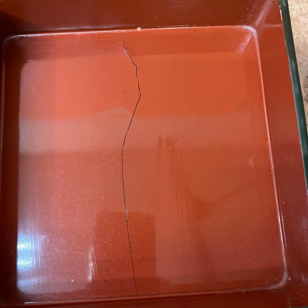 D-5 吉原重 時代物 野弁当 漆器 お重箱 提重 木製 蒔絵 桐箱入り 骨董