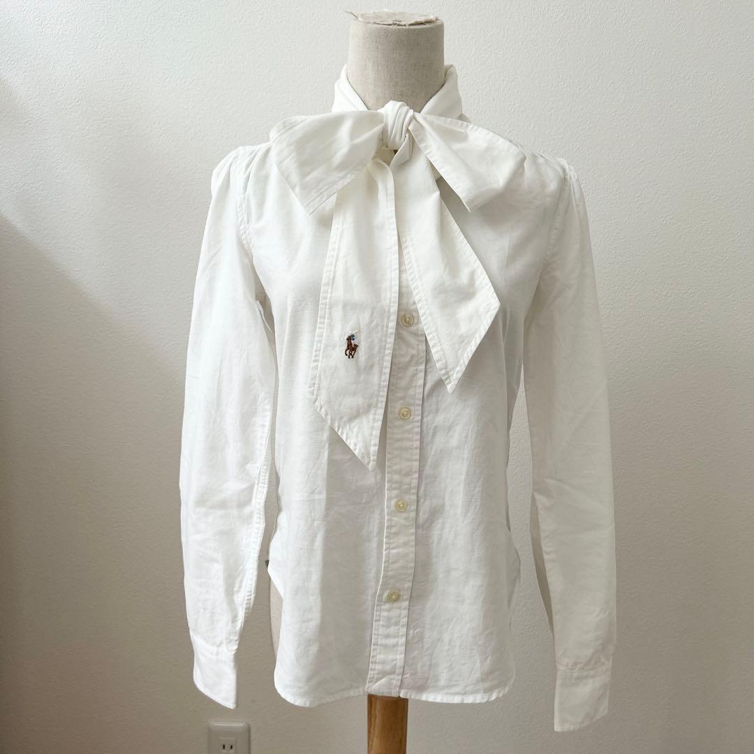 ポロラルフローレン ボウタイシャツ ポニー刺繍 0サイズ 近年モデル