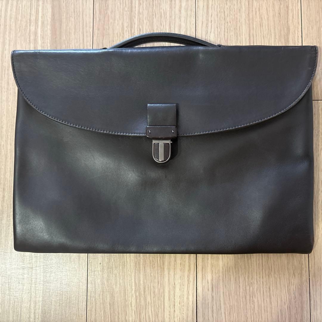 Bottega Veneta ダークブラウンレザービジネスバッグ