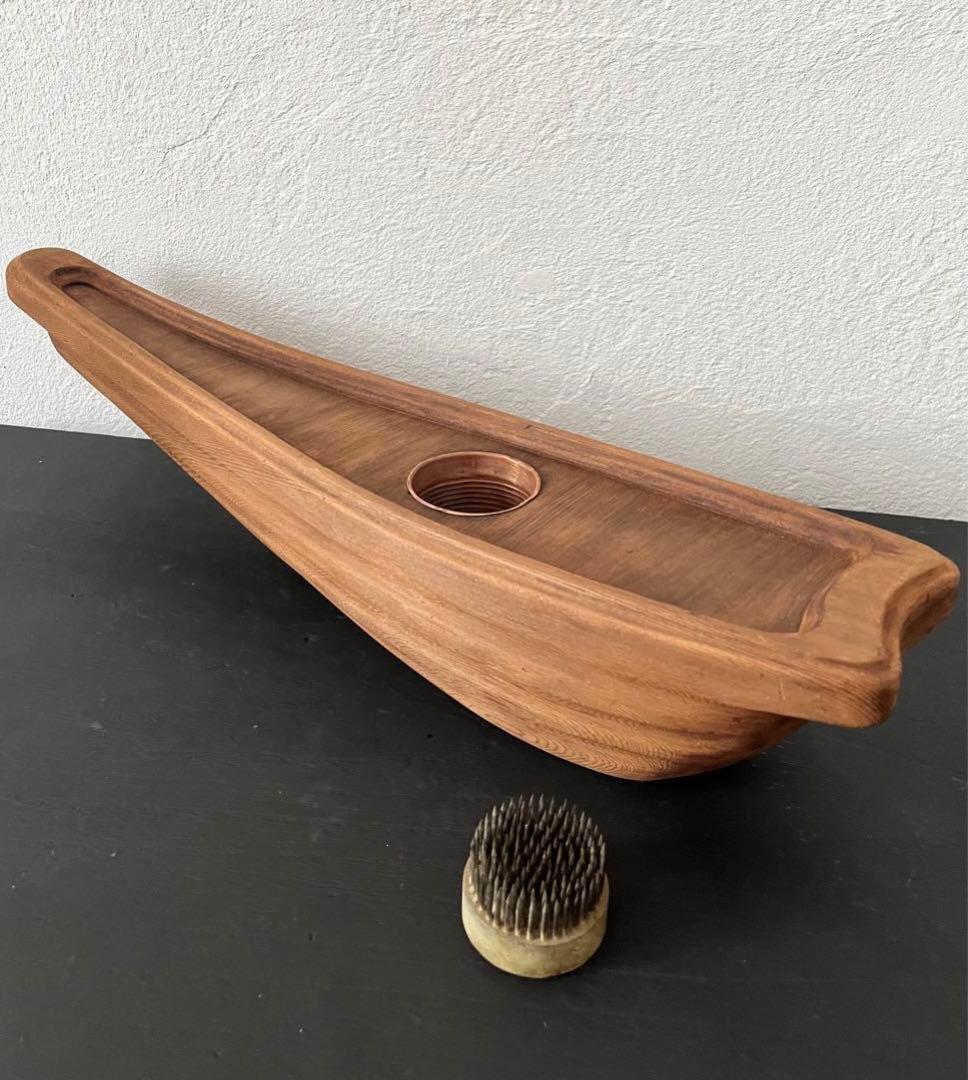 池坊花器 生花 泊船（剣山付き）焼杉 船形花器 値下げしました - メルカリ