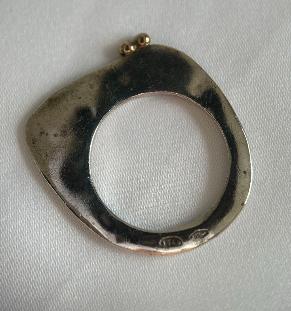 H.P.FRANCE ロザマリアシルバー925ゴールドボール 変形 指輪⑥