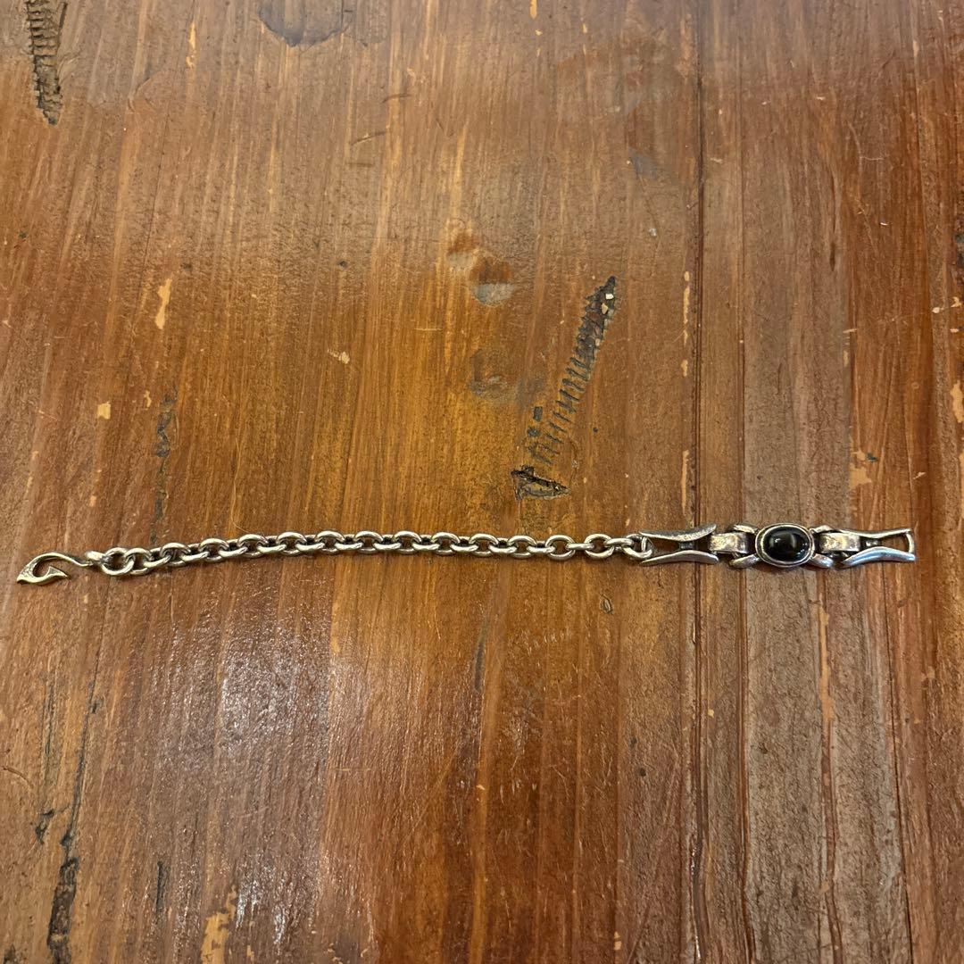 シルバー 925ブレスレット 黒いストーン付き ステンレス 2連チェーンブレスレット クロスブレスレット チェーン
