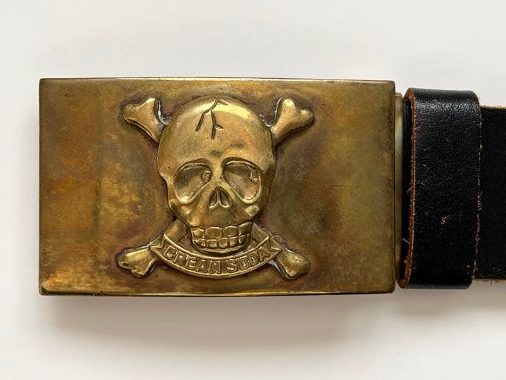 当時物☆金タグ CREAM SODA レザーベルト クリームソーダ バックル