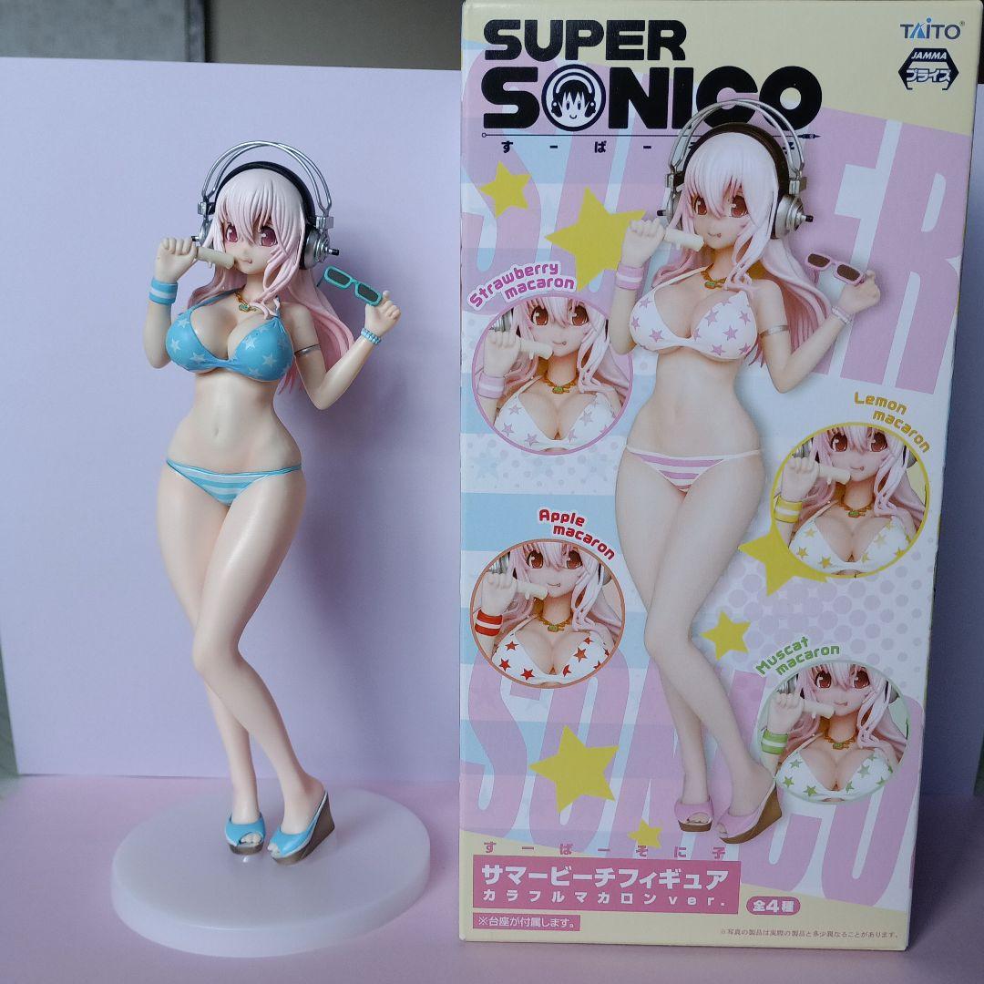 すーぱーそに子　サマービーチフィギュア２点セット（箱なし水色）（箱あり赤色）