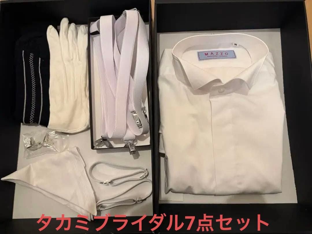 結婚式 シャツ（Mサイズ）&新郎小物7点セット タカミブライダル TAKAMI