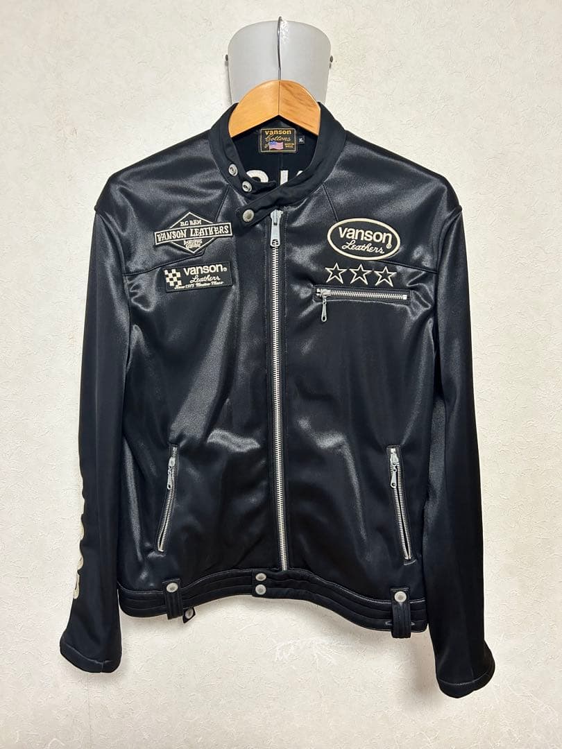 VANSON ブラック シングルライダースジャケット Vanson Special Custom Single Riders Jacket Type-2 ネイビー