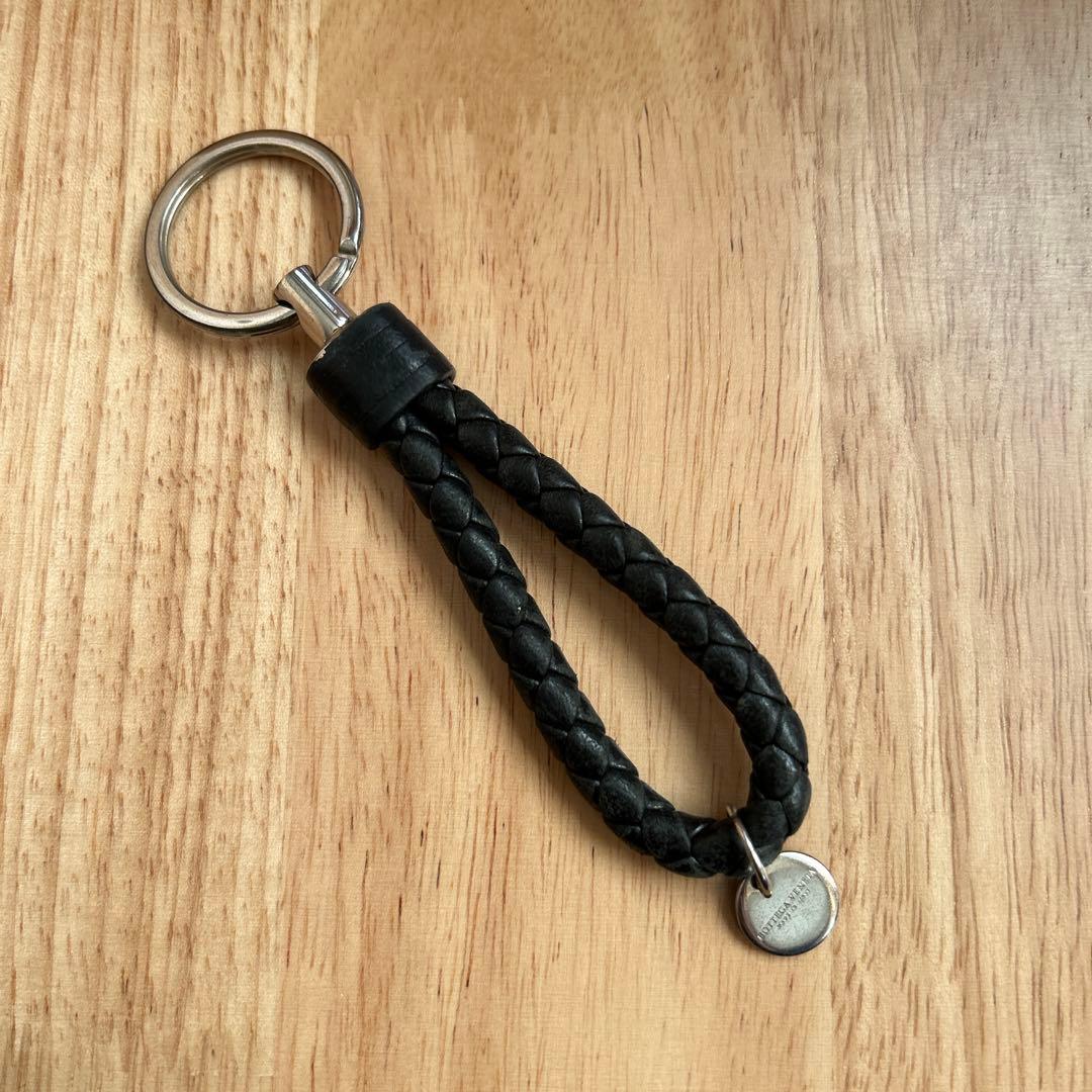 BOTTEGA VENETA キーリング 黒レザー編み込みキーホルダー - メルカリ