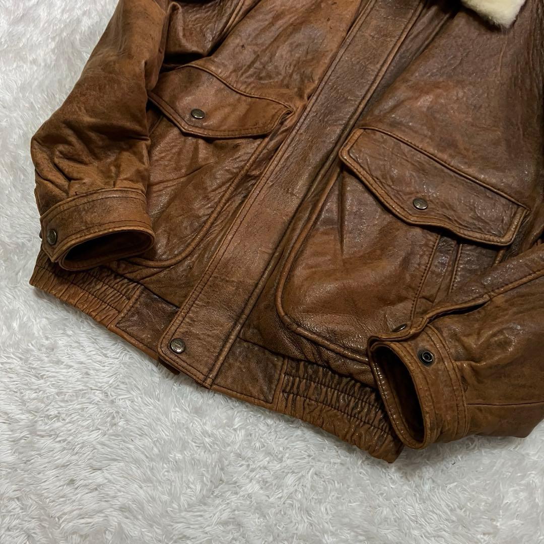 ヴィンテージ フライトジャケット ボンバージャケット 羊革 G-1 A-2 L
