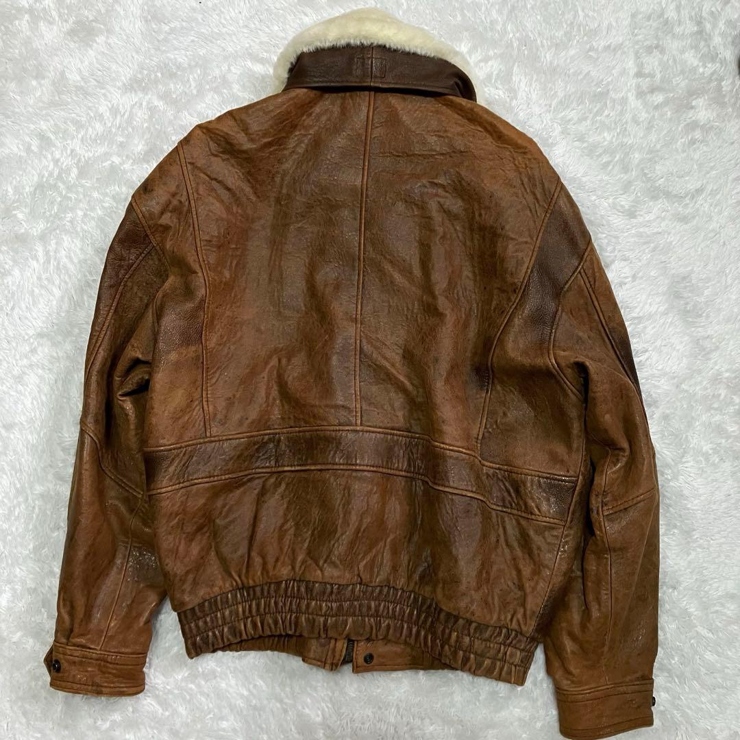 ヴィンテージ フライトジャケット ボンバージャケット 羊革 G-1 A-2 L