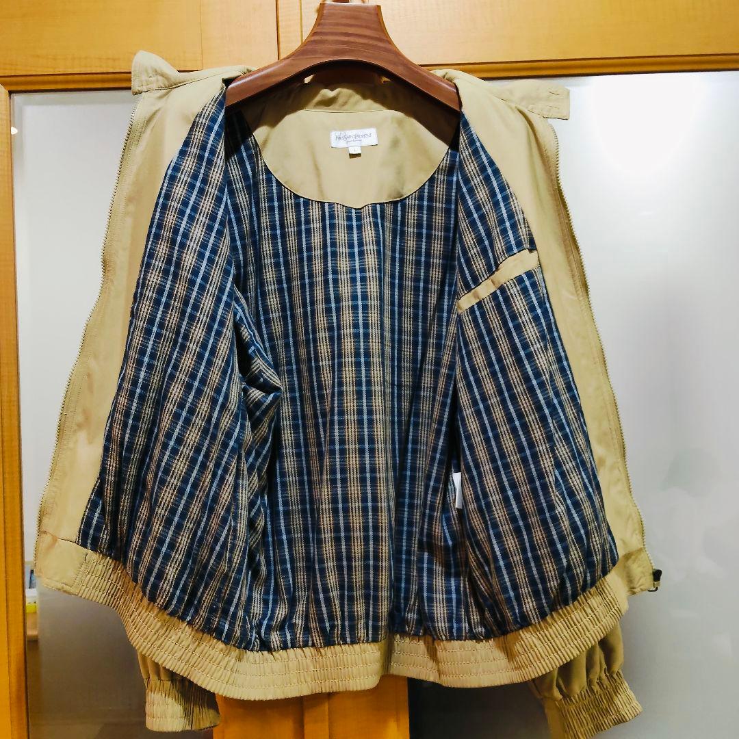 美品 イヴサンローラン ロゴ 刺繍 スウィングトップ 背中デカロゴ