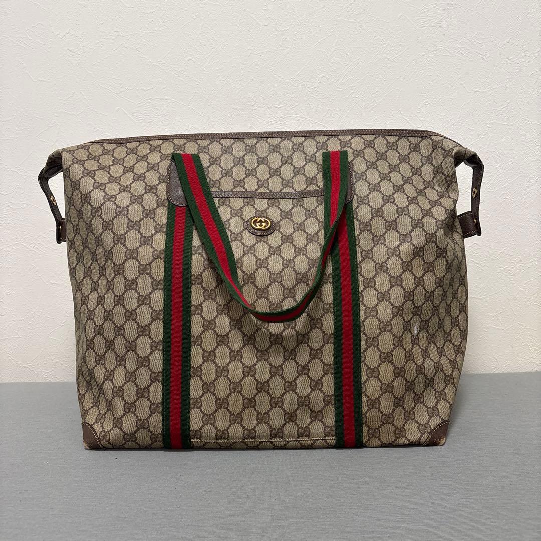 美品　グッチ　ボストンバッグ　シェリーライン　インターロッキング　GGスプリーム
