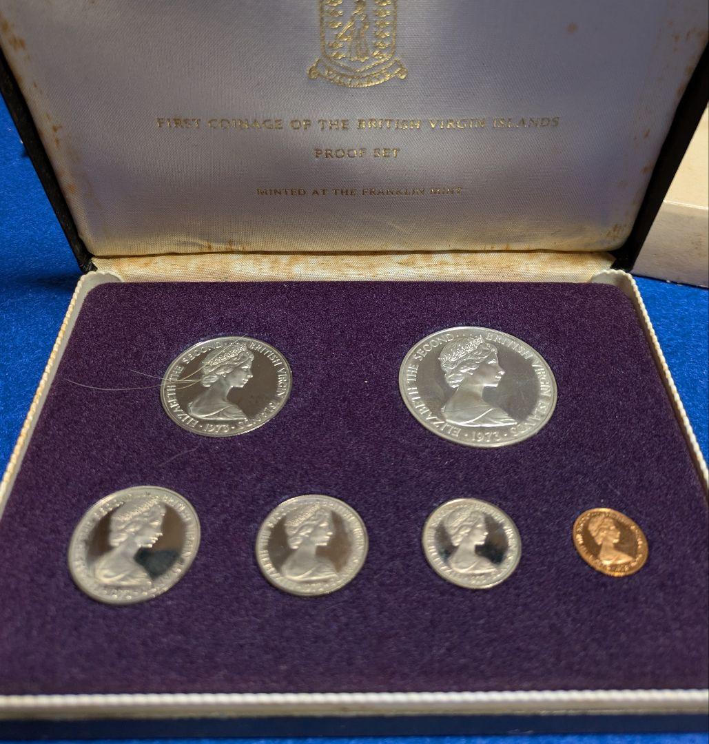 1973年イギリス領ヴァージン諸島 フランクリンミントセット 1973年 英領ヴァージン諸島 1ドル記念銀貨 SV925ほかフランクリン