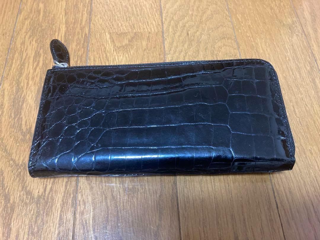 三京商会クロコダイル長財布 sankyo shokai（三京商会） クロコダイル 長財布 カブセ かぶせ 財布